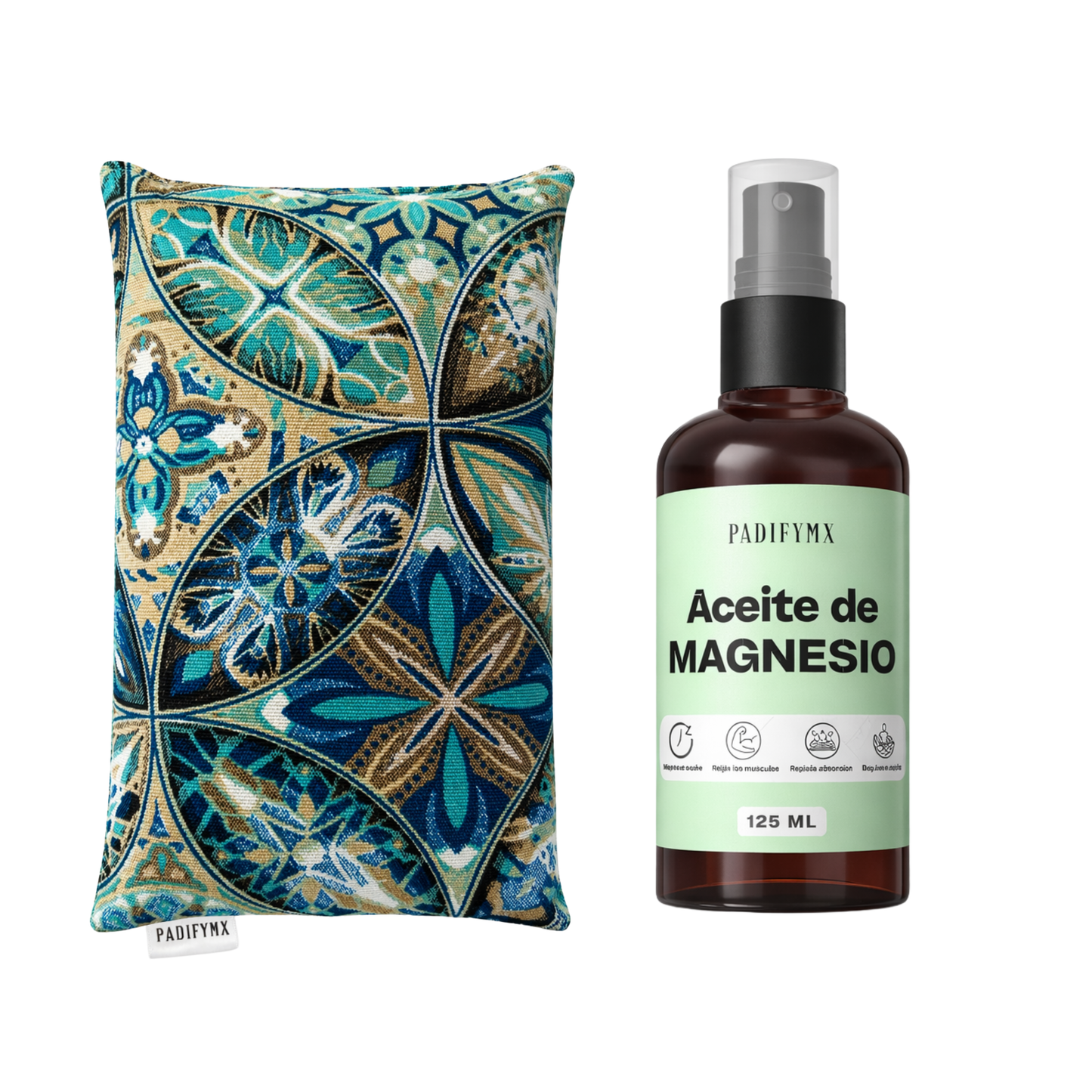 Kit Ritual de Sueño — Cojín Térmico + Aceite de Magnesio Natural