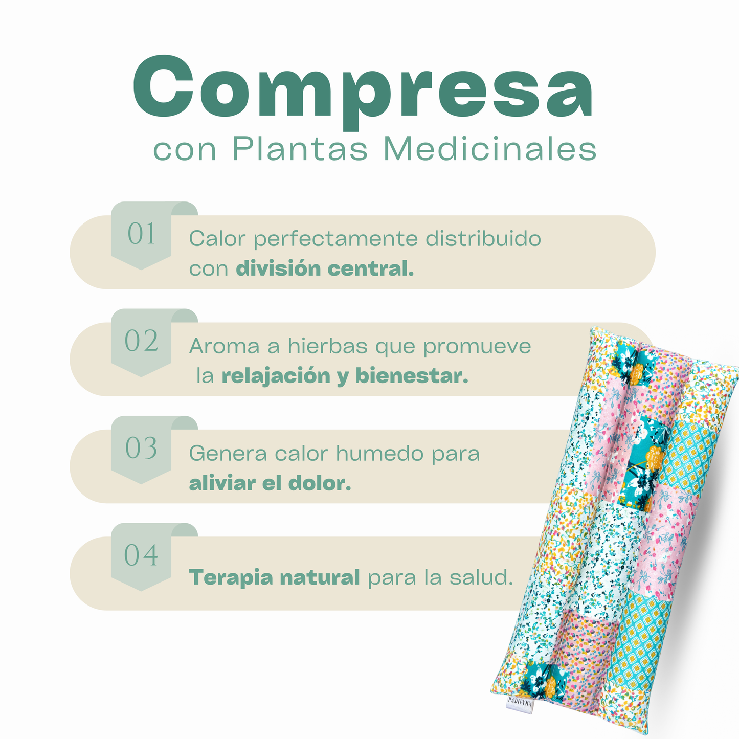 Compresa Térmica Grande — Mijo y Menta