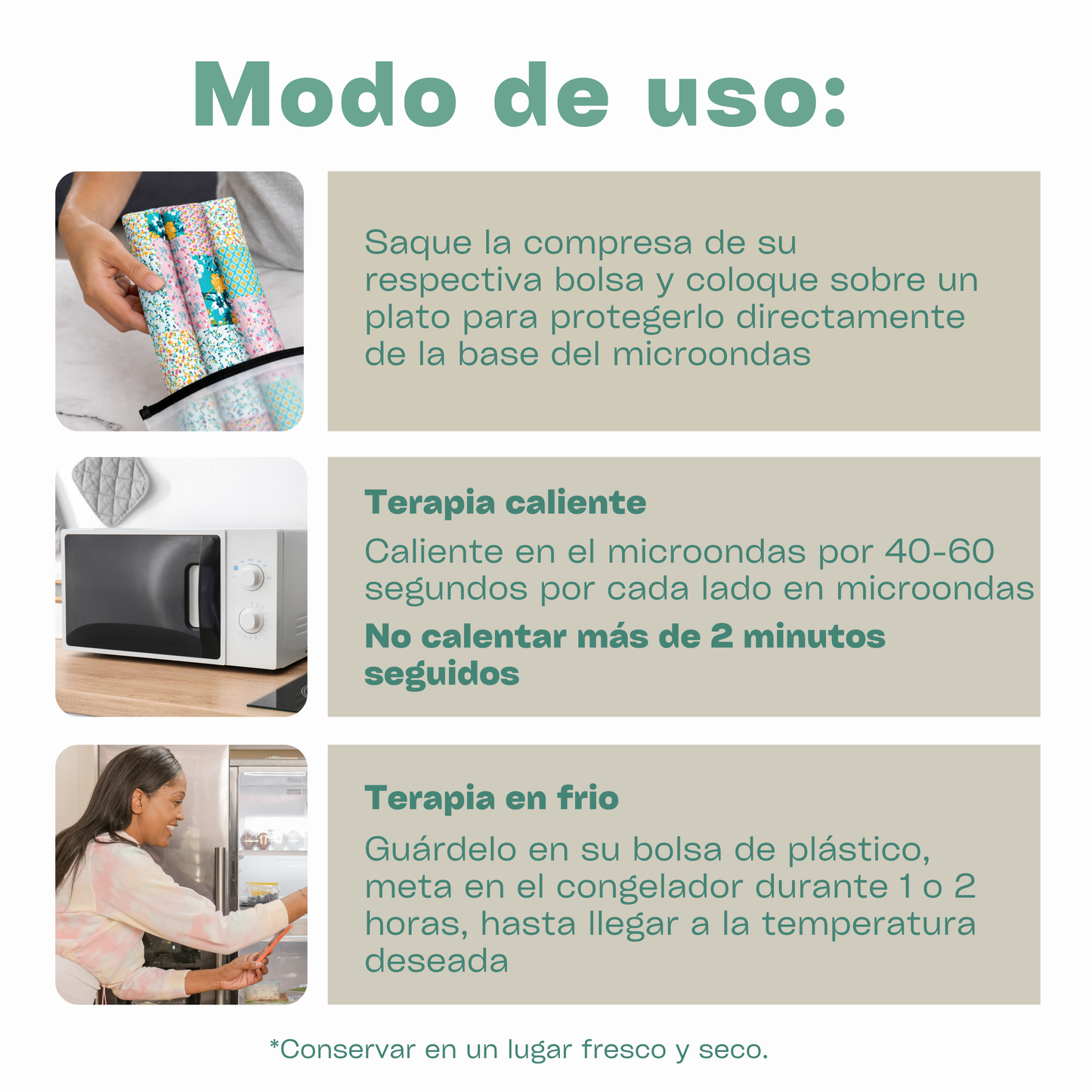 Compresa Térmica Grande — Mijo y Menta