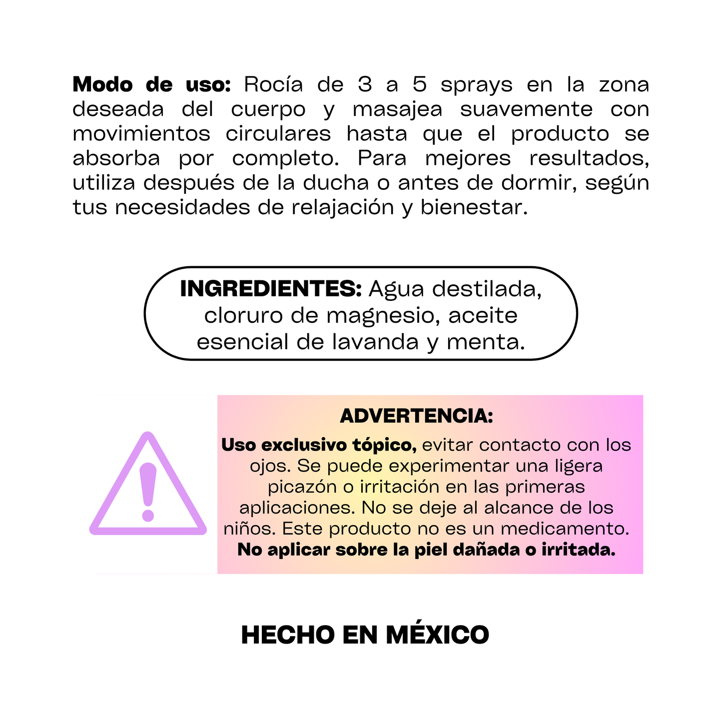 Aceite de Magnesio con Lavanda y Menta