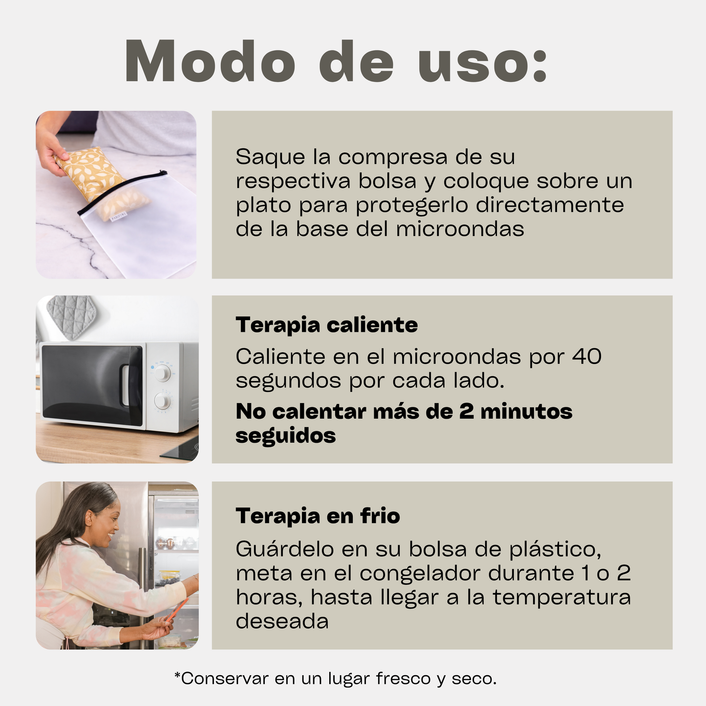 Cojín Térmico Muscular — Mijo y Menta | Café/Plantas