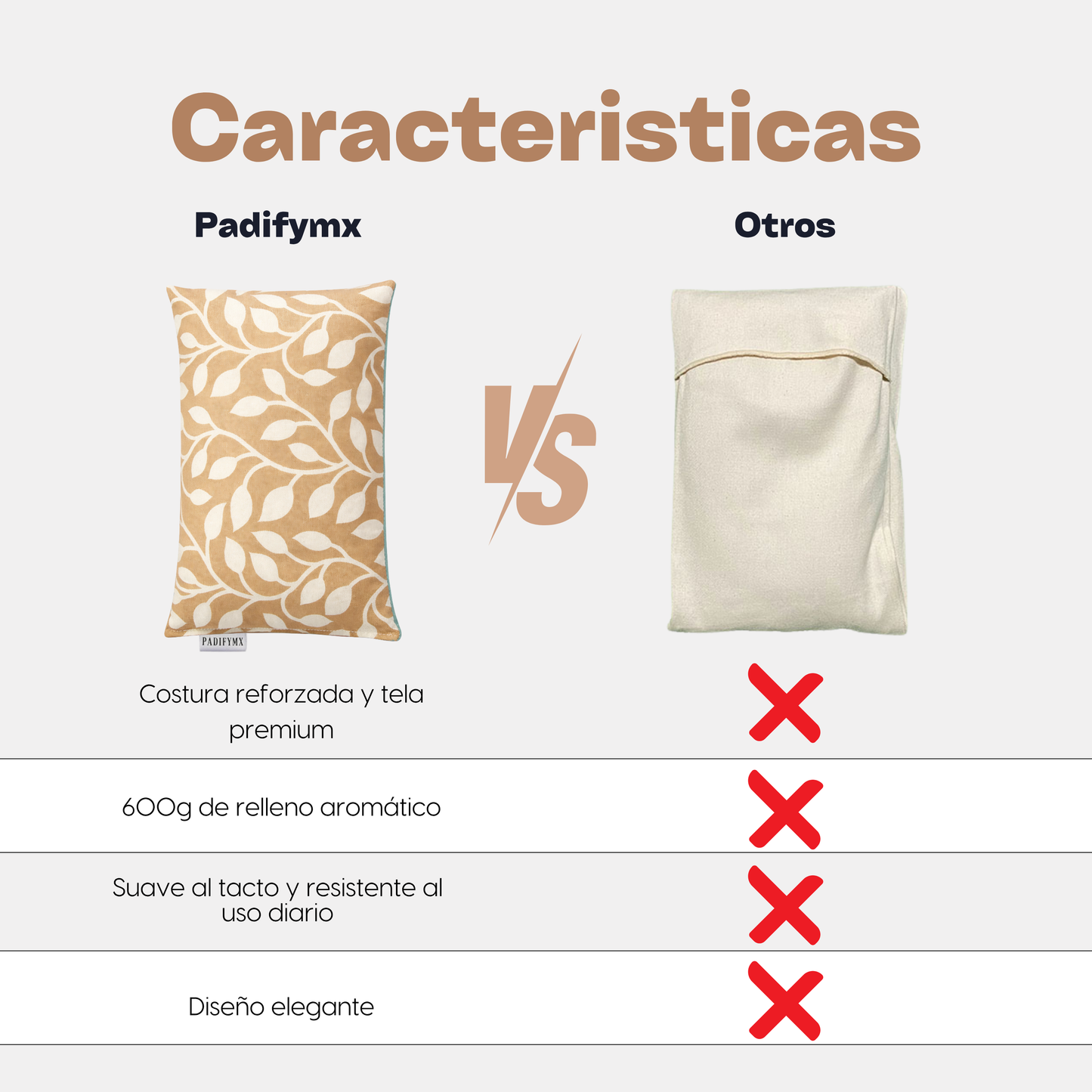 Cojín Térmico Muscular — Mijo y Menta | Café/Plantas