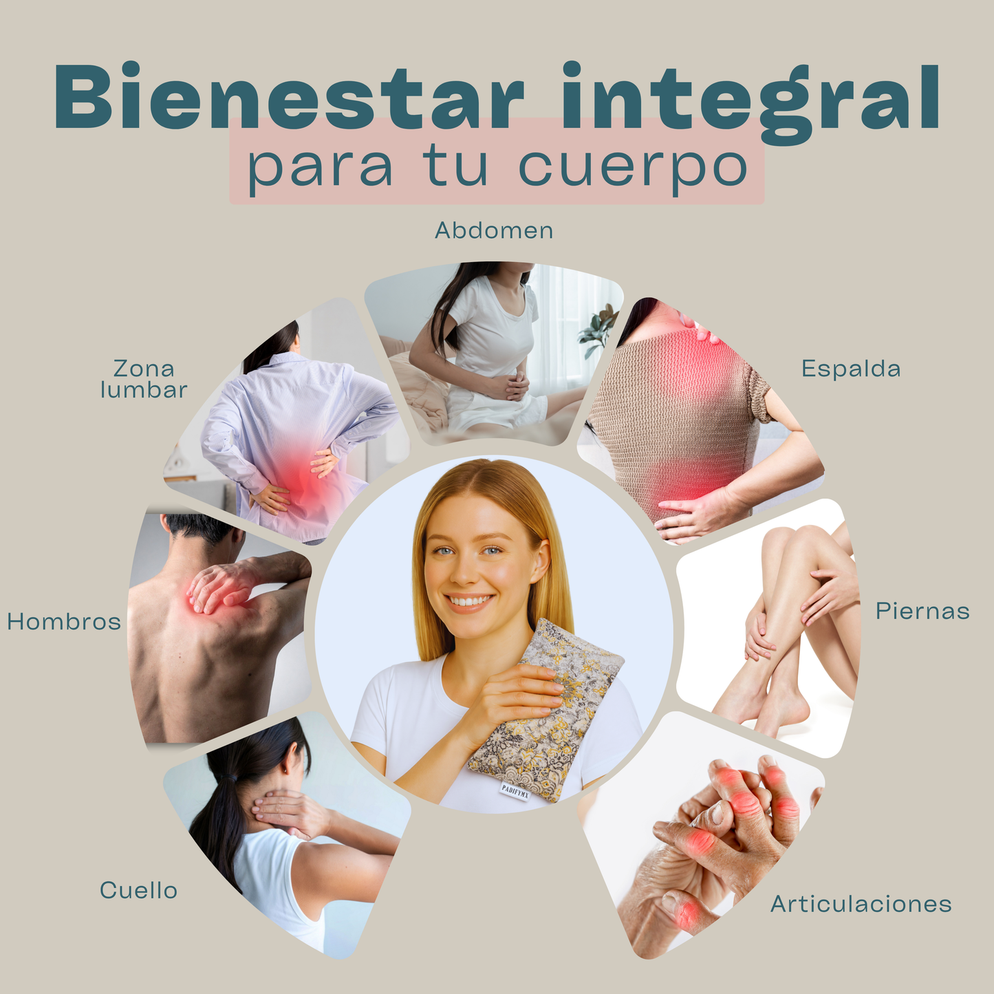 Cojin Semillas para Microondas - Cafe/Gargoleado