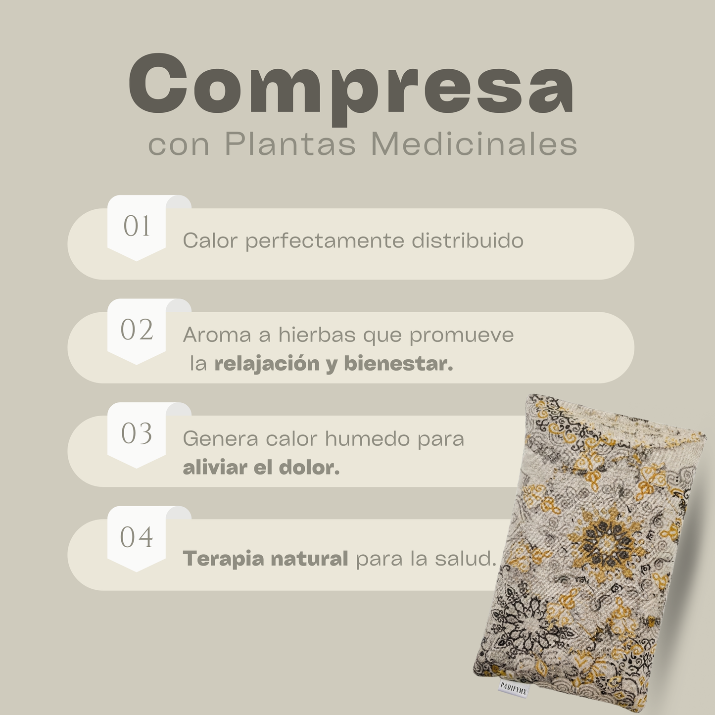 Cojin Semillas para Microondas - Cafe/Gargoleado