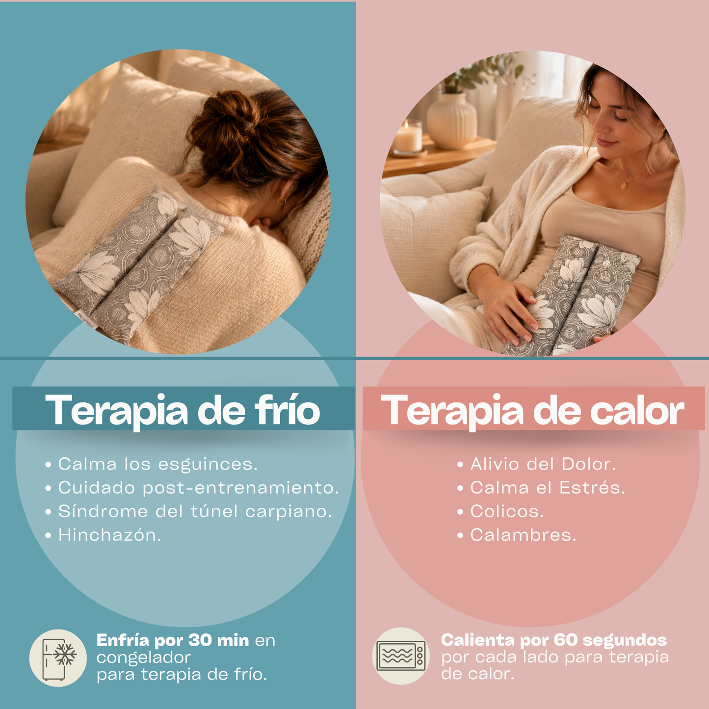 Compresa Térmica Mediana — Mijo y Menta | Gris
