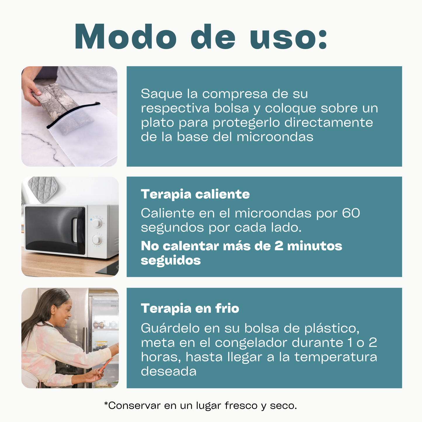 Compresa Térmica Mediana — Mijo y Menta | Gris