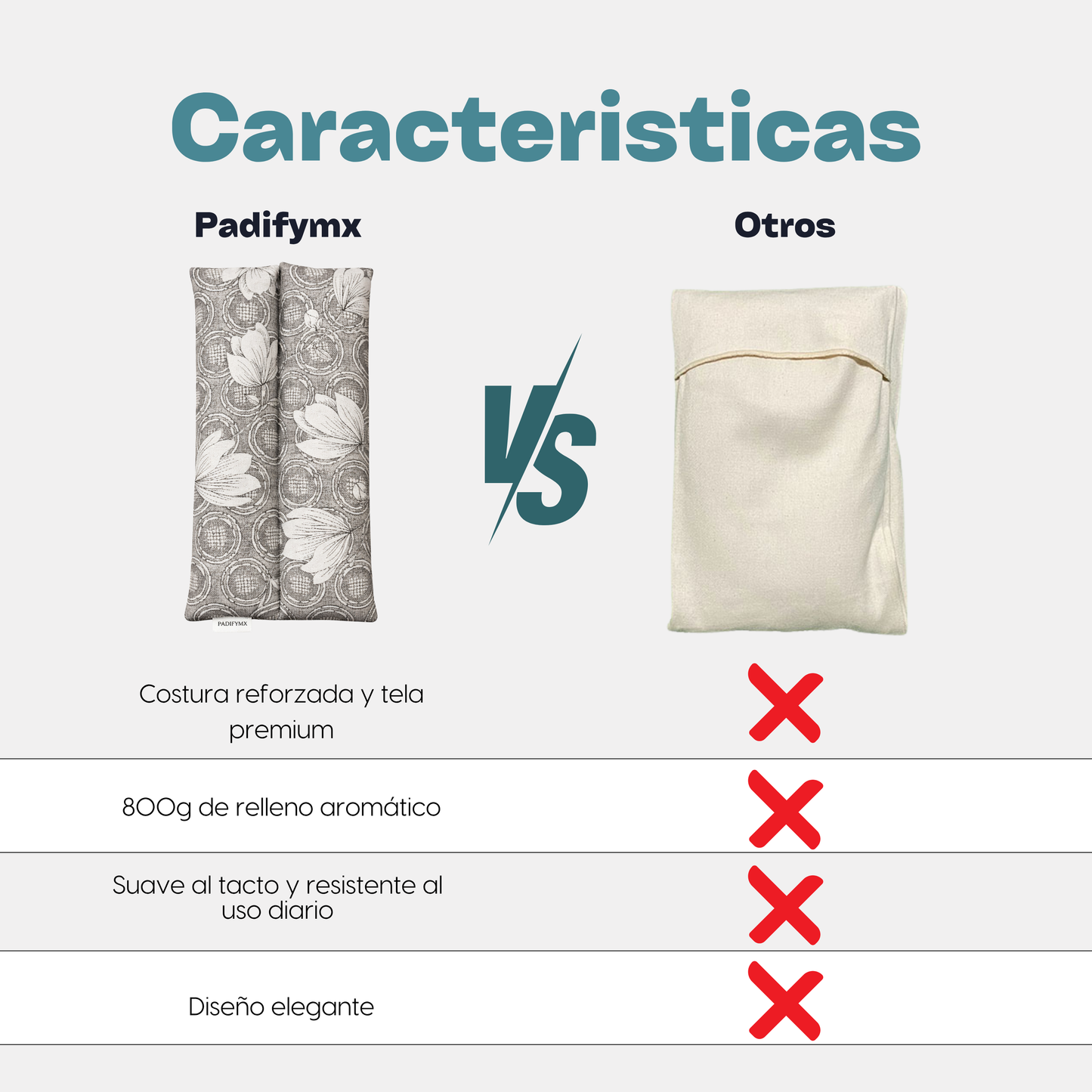 Compresa Térmica Mediana — Mijo y Menta | Gris