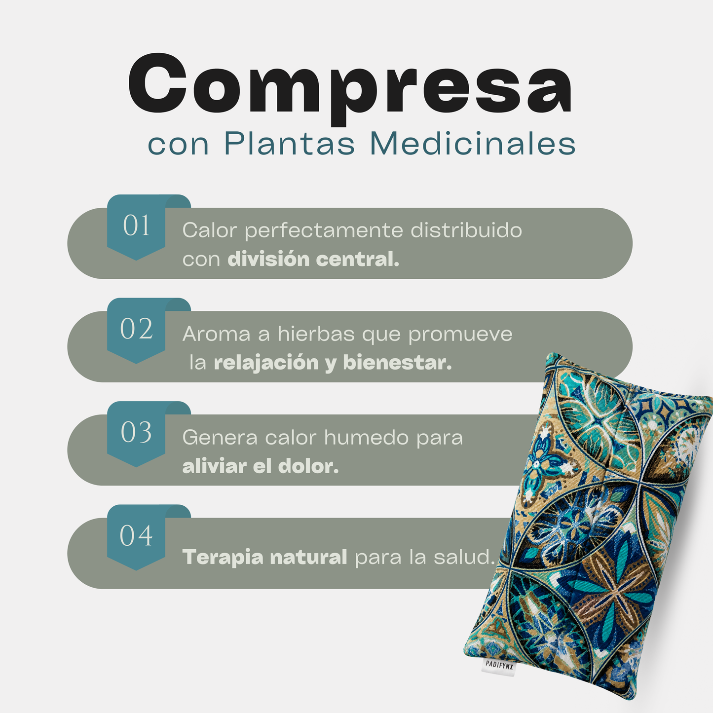 Compresa Térmica Mediana — Mijo y Menta | Azul