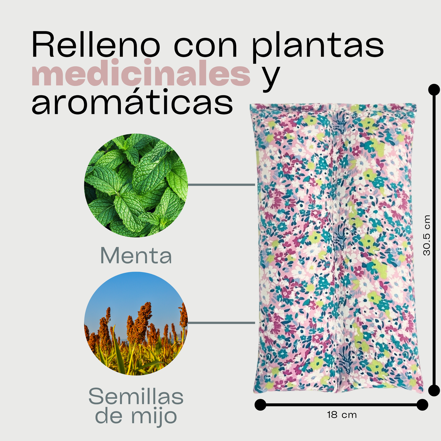 Compresa Térmica Mediana — Mijo y Menta | Flores