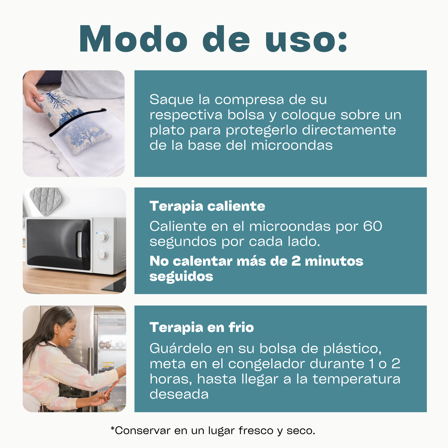 Compresa Térmica Mediana — Mijo y Menta | Azul