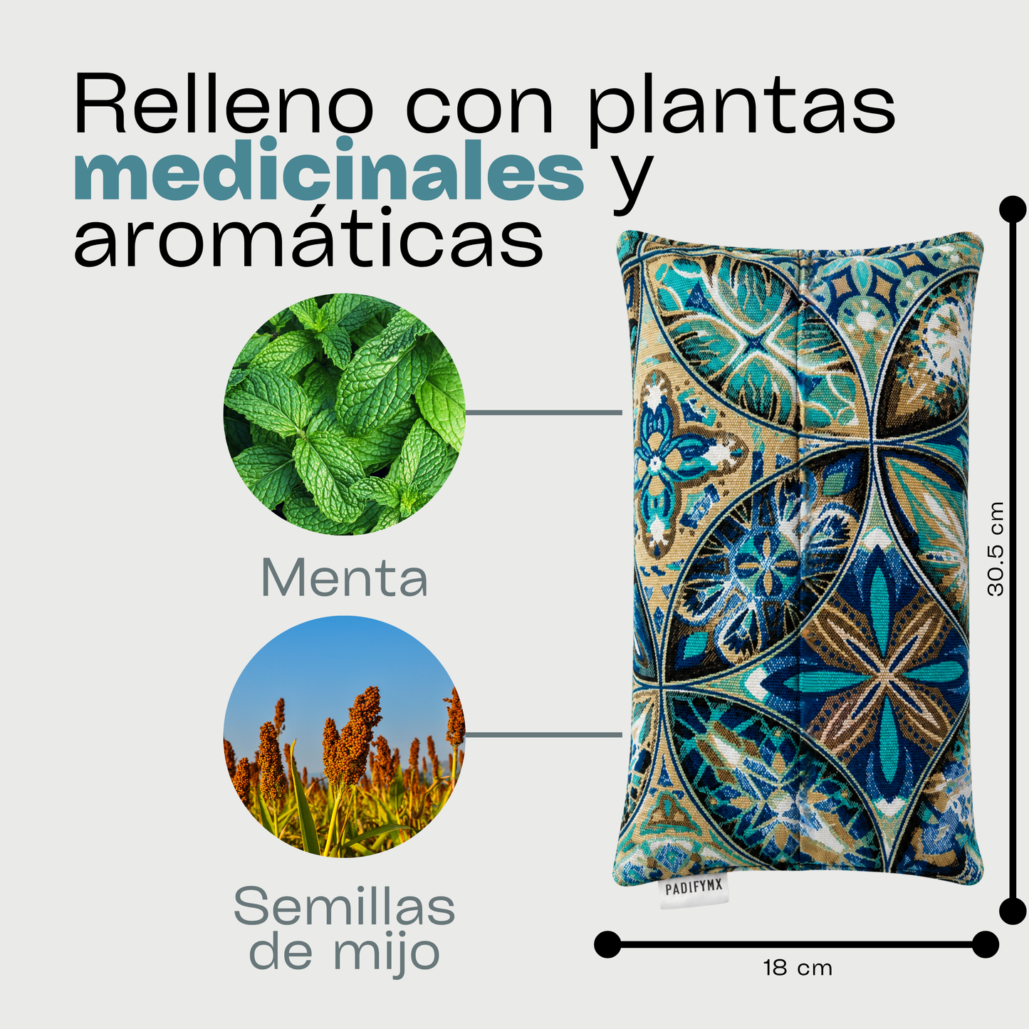 Compresa Térmica Mediana — Mijo y Menta | Azul