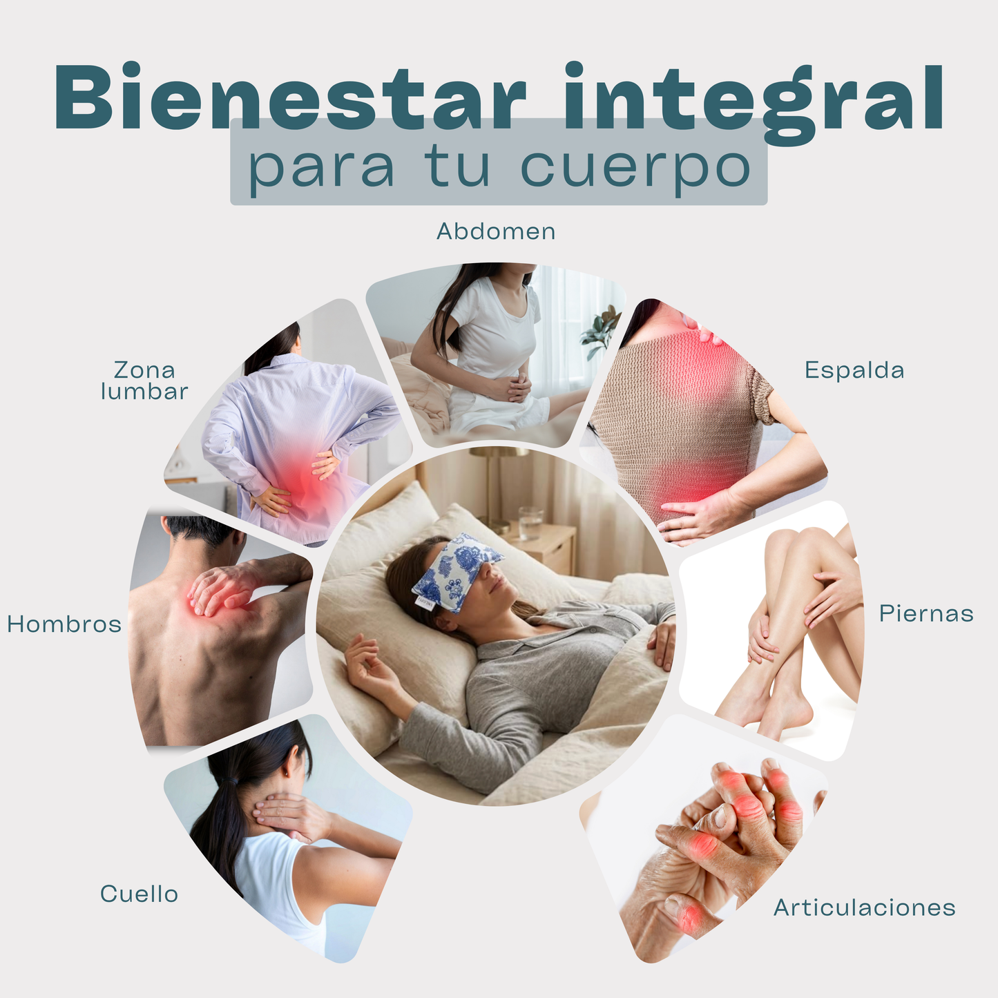 Cojín Térmico Ojos y Cuello — Mijo y Menta | Mini